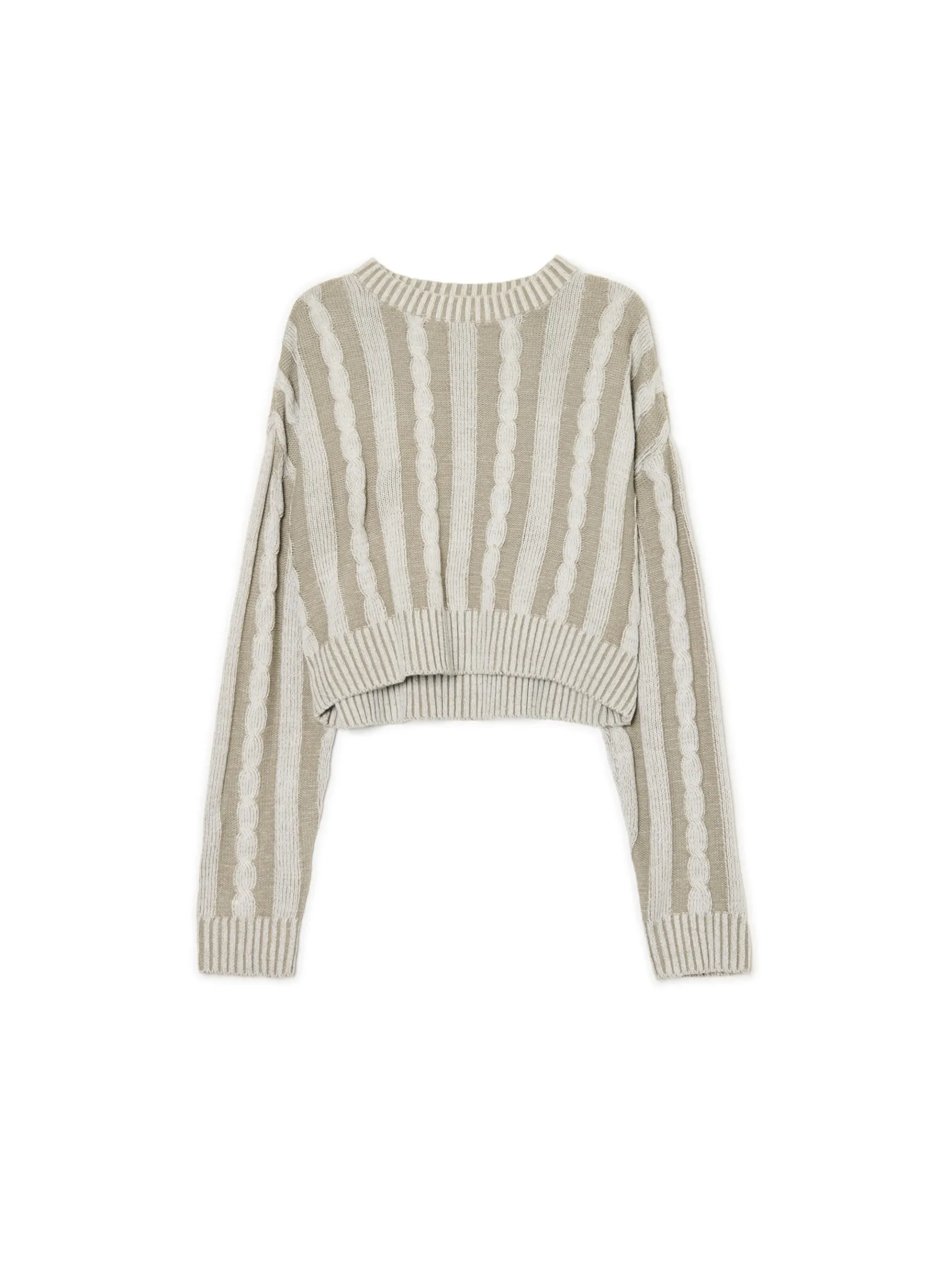 New Cropp Sweter ze strukturalnym wykończeniem zielony
