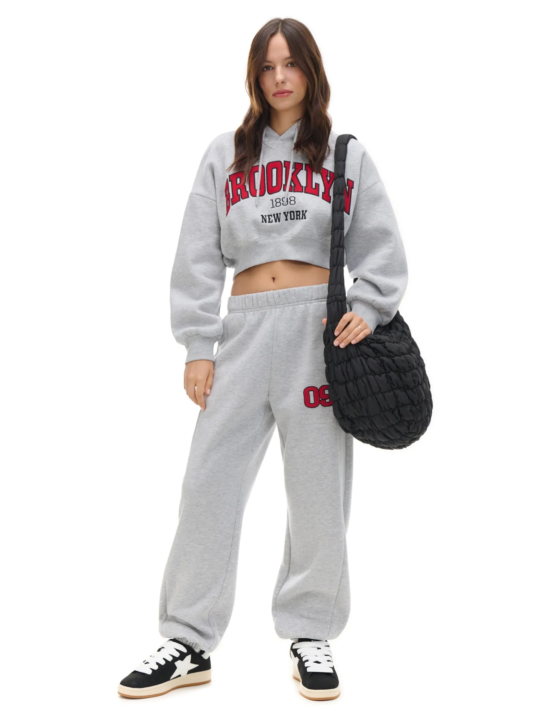 Discount Cropp Szara bluza crop jasnyszary