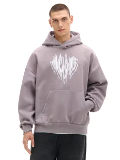 Hot Cropp Szara bluza z kapturem i nadrukiem UNISEX szary