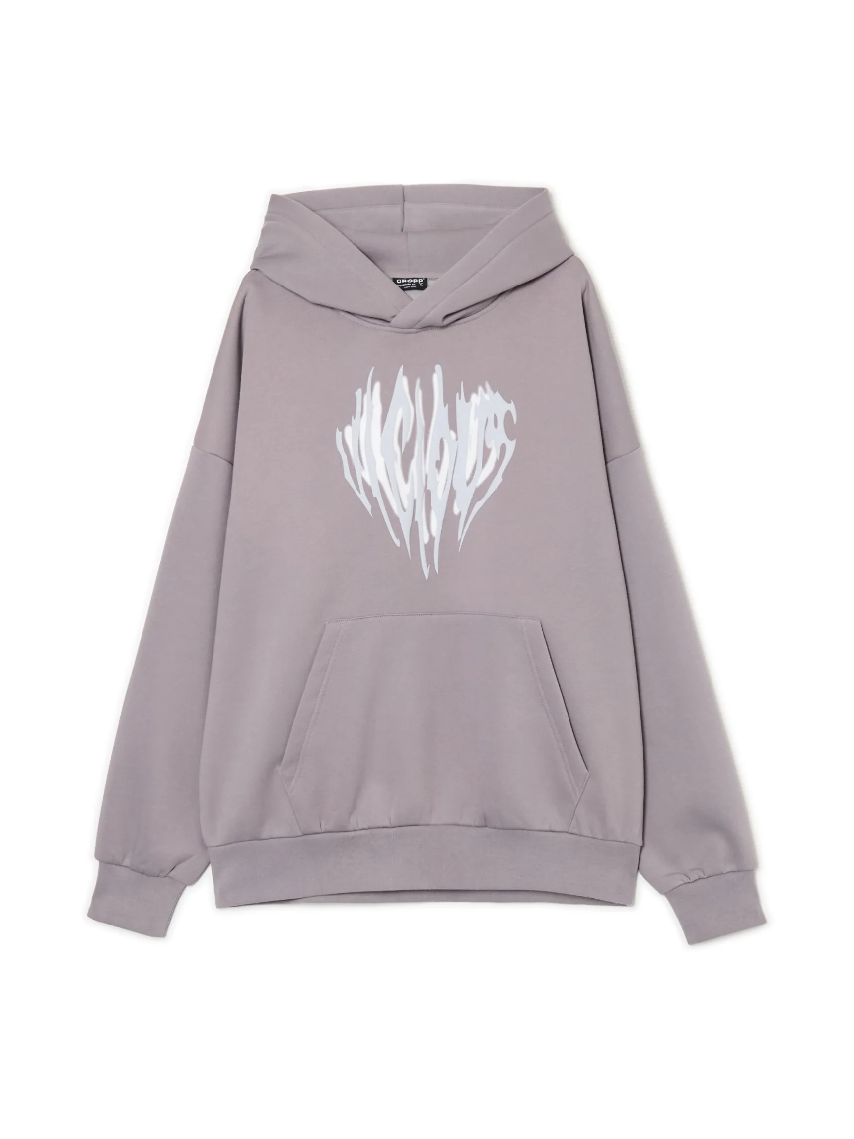 Hot Cropp Szara bluza z kapturem i nadrukiem UNISEX szary