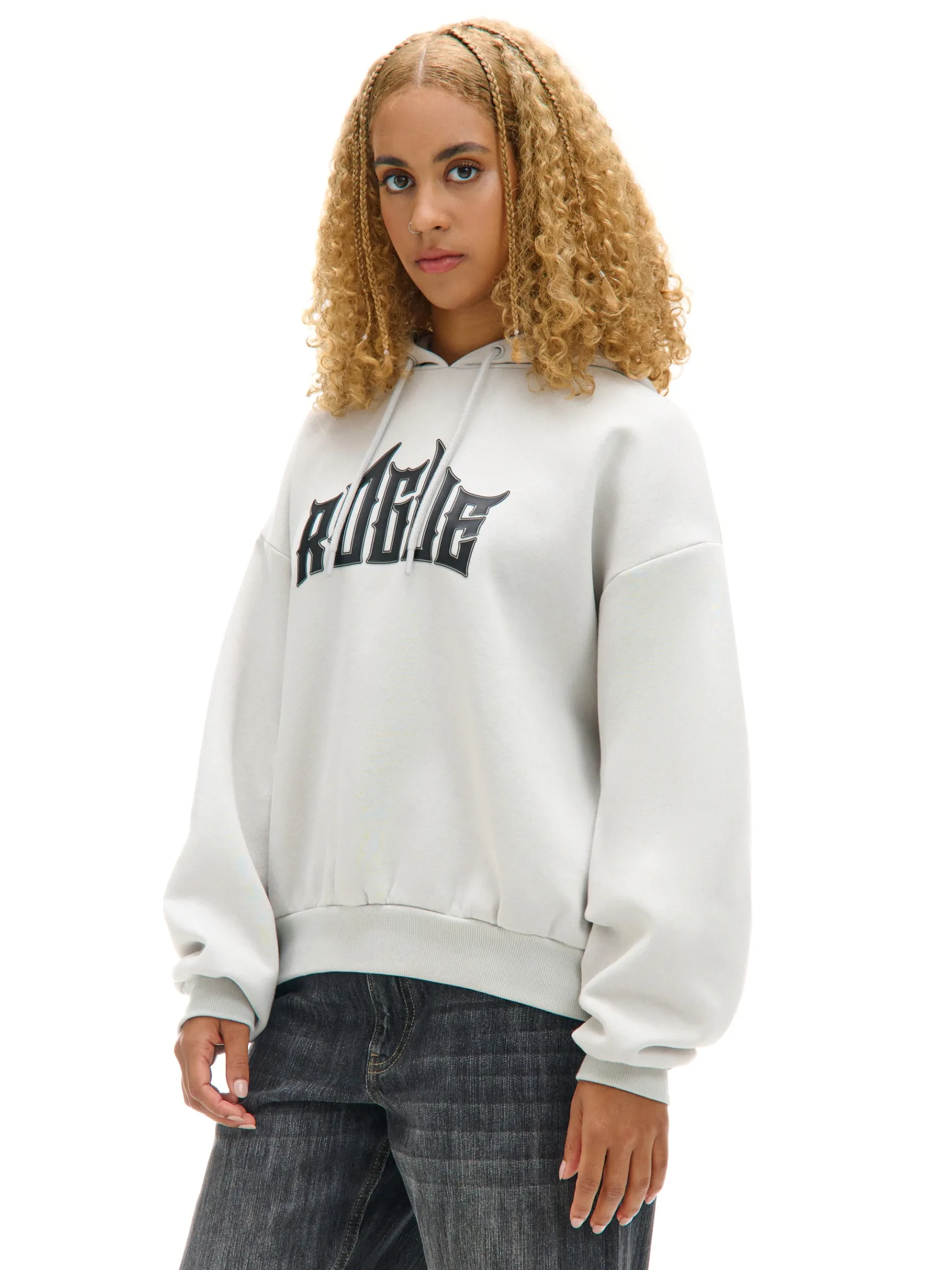 New Cropp Szara bluza z kapturem UNISEX jasnyszary