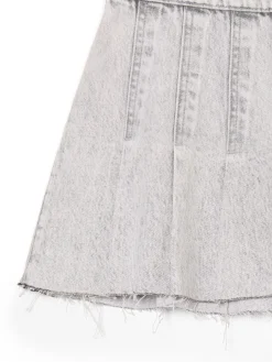 Fashion Cropp Szara jeansowa spódniczka z zakładkami jasnyszary