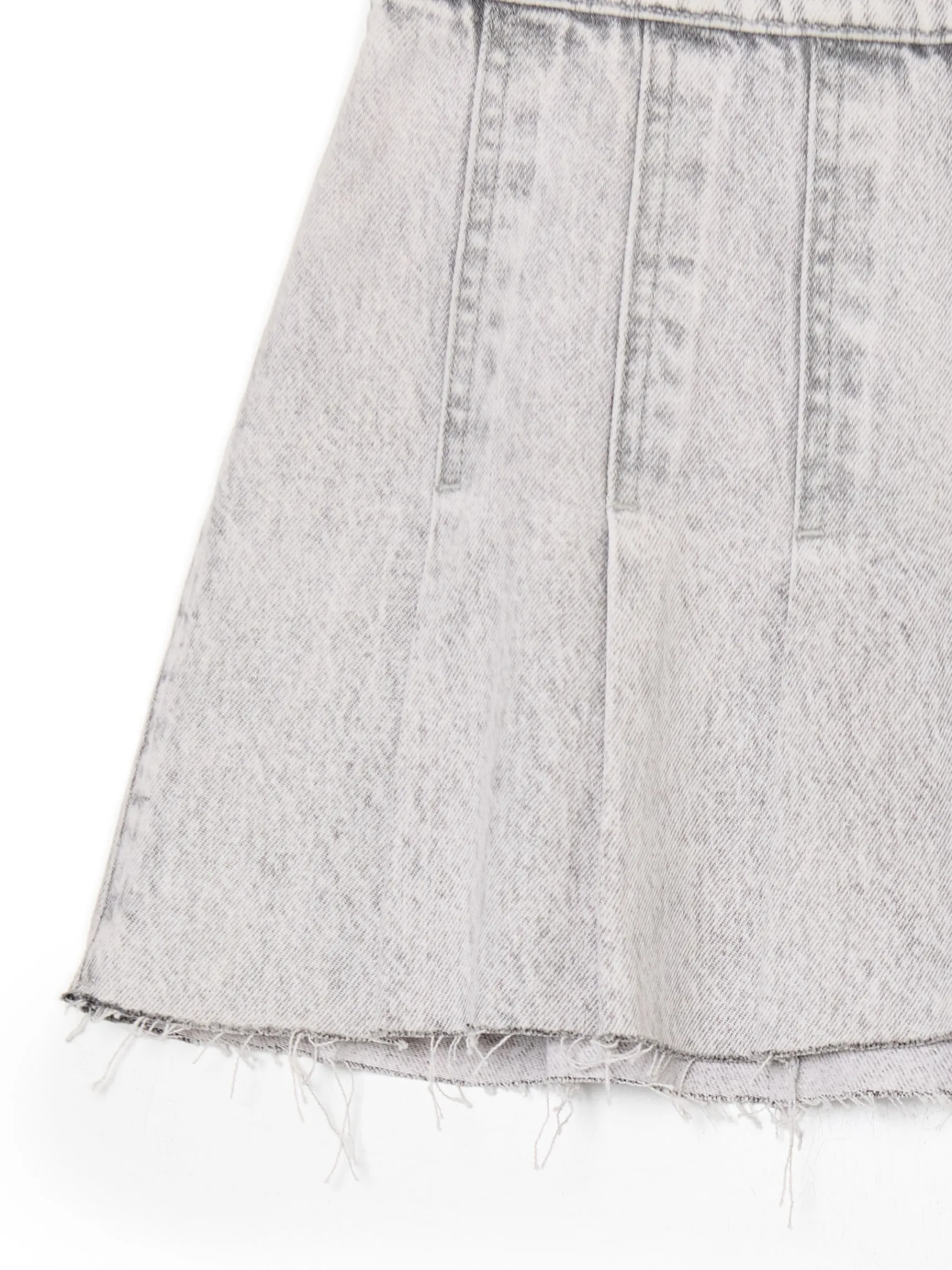 Fashion Cropp Szara jeansowa spódniczka z zakładkami jasnyszary