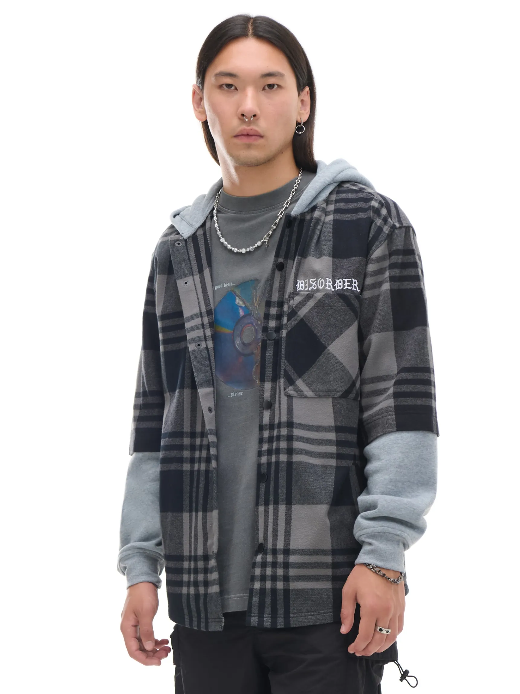 Clearance Cropp Szara koszula z kapturem i kieszeniami szary