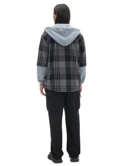 Clearance Cropp Szara koszula z kapturem i kieszeniami szary