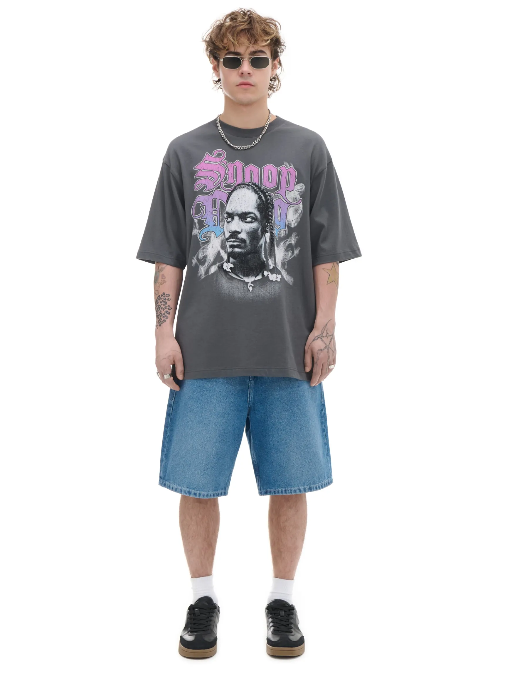 New Cropp Szara koszulka Snoop Dogg szary