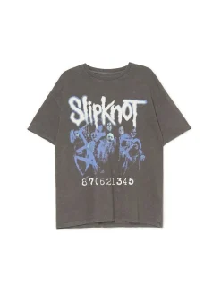 Best Cropp Szara koszulka z nadrukiem Slipknot szary
