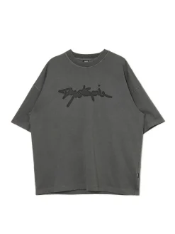 Discount Cropp Szara koszulka z napisem szary