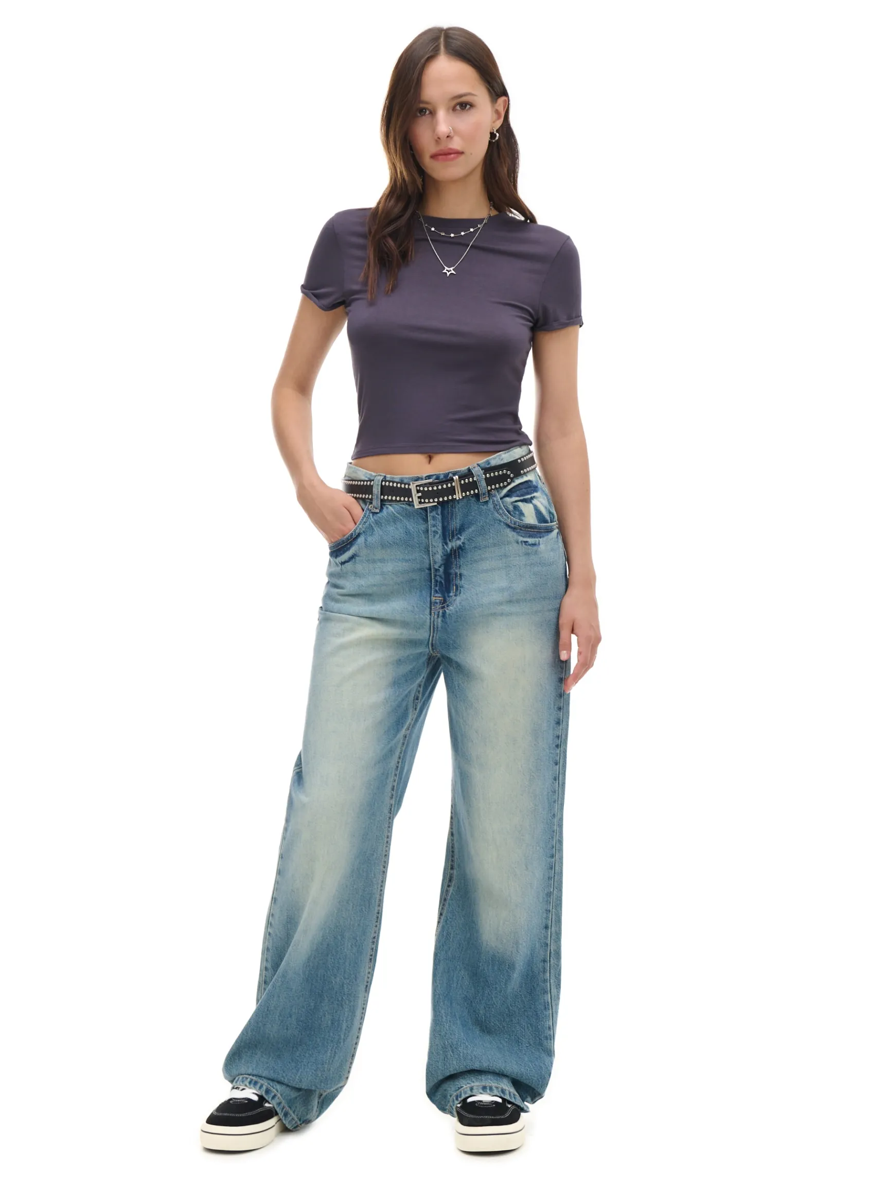 Discount Cropp Szara koszulka z wiskozą szary