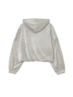 Online Cropp Szara krótka bluza boxy jasnyszary