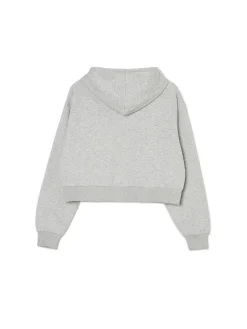 Online Cropp Szara krótka bluza z motylem jasnyszary