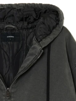 Hot Cropp Szara kurtka bomber z kapturem szary