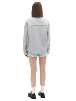 Best Cropp Szara kurtka jeansowa wielobarwny