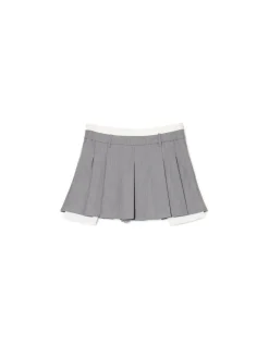 Online Cropp Szara mini z plisami jasnyszary