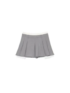 Online Cropp Szara mini z plisami jasnyszary