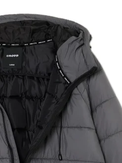 Clearance Cropp Szara pikowana kurtka z kapturem szary
