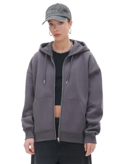 Best Cropp Szara rozpinana bluza oversize szary