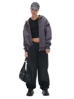 Best Cropp Szara rozpinana bluza oversize szary