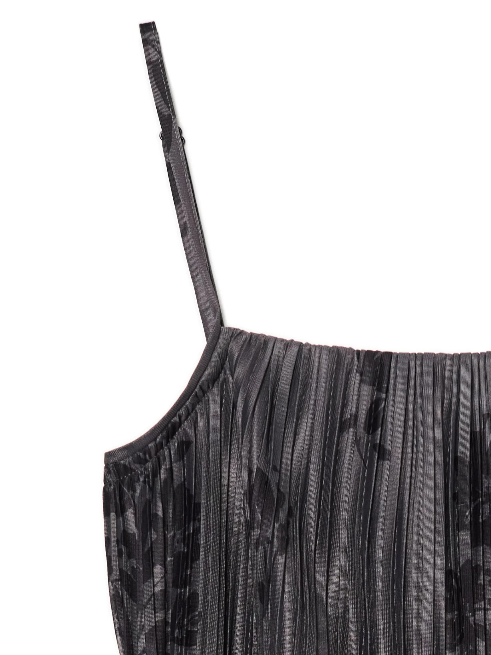 Clearance Cropp Szara sukienka midi w kwiaty zielony
