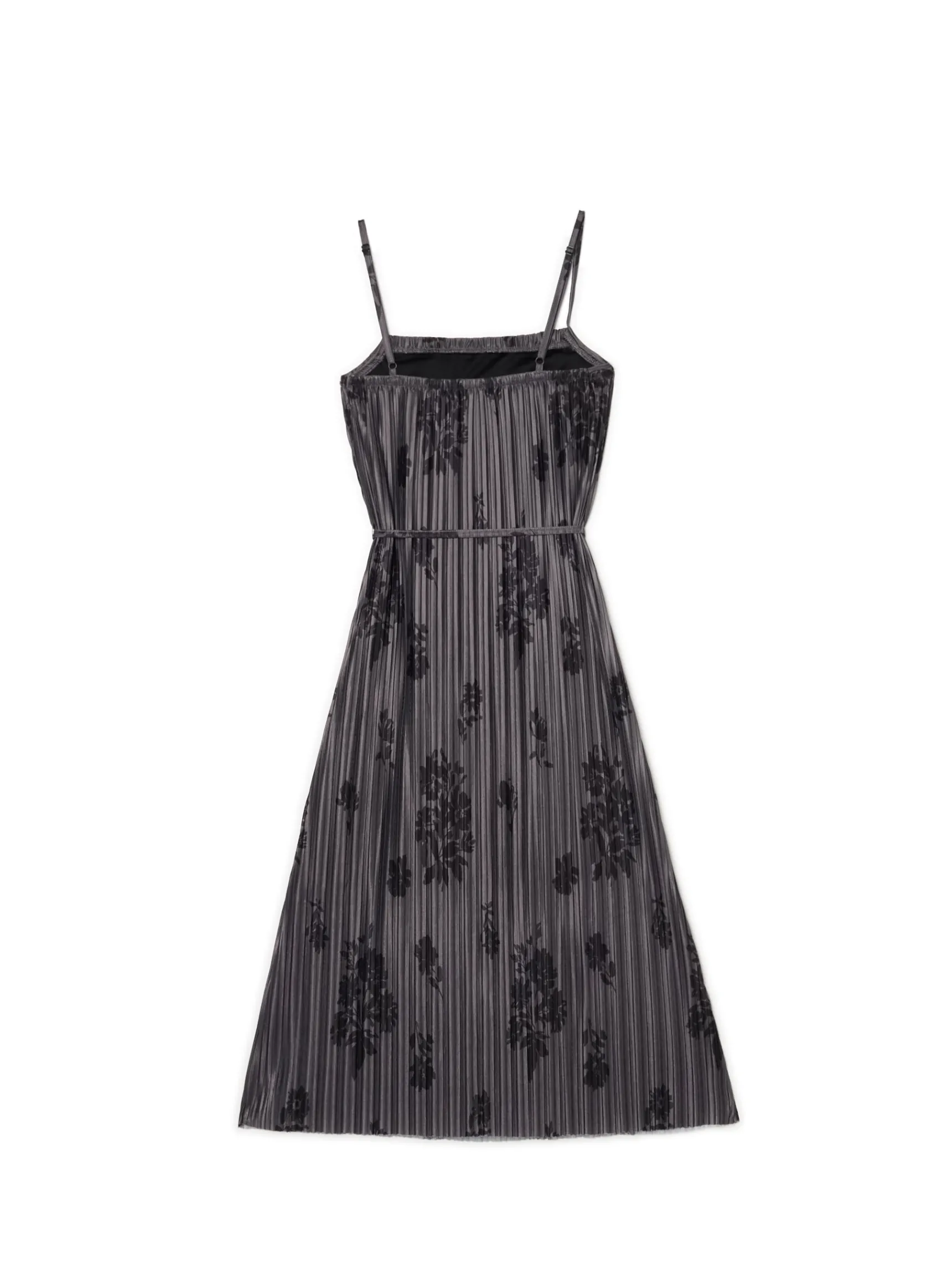 Clearance Cropp Szara sukienka midi w kwiaty zielony