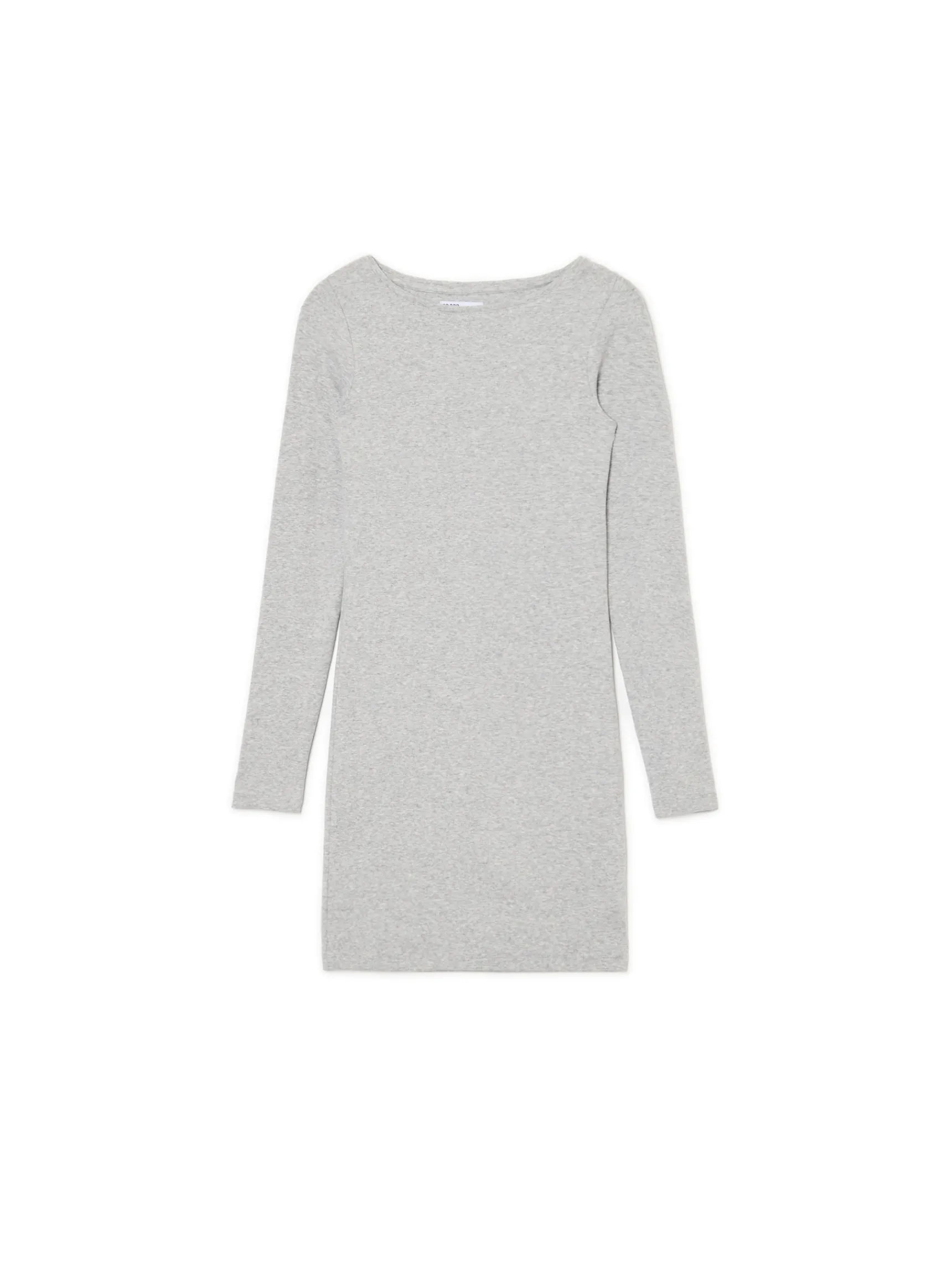 Best Cropp Szara sukienka mini z długimi rękawami jasnyszary
