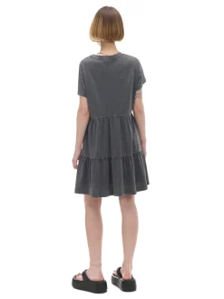 Discount Cropp Szara sukienka mini z marszczeniami szary
