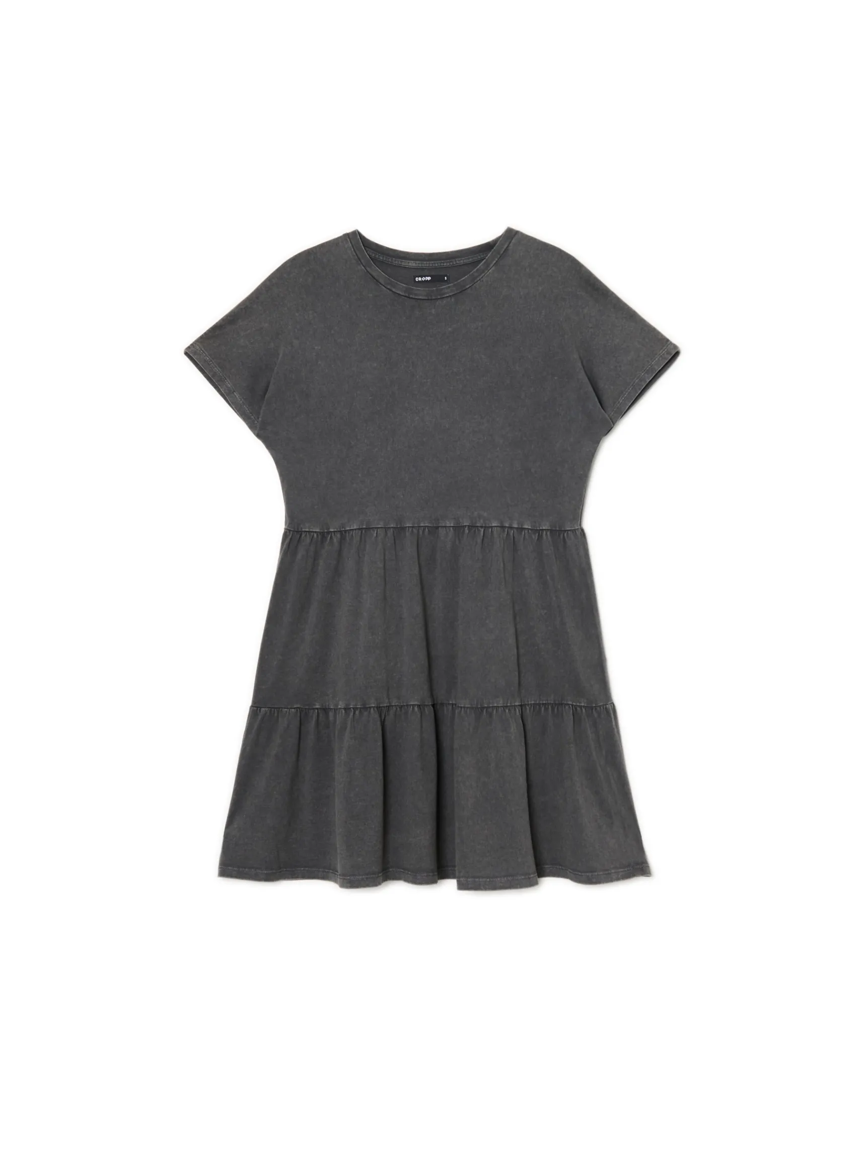 Discount Cropp Szara sukienka mini z marszczeniami szary