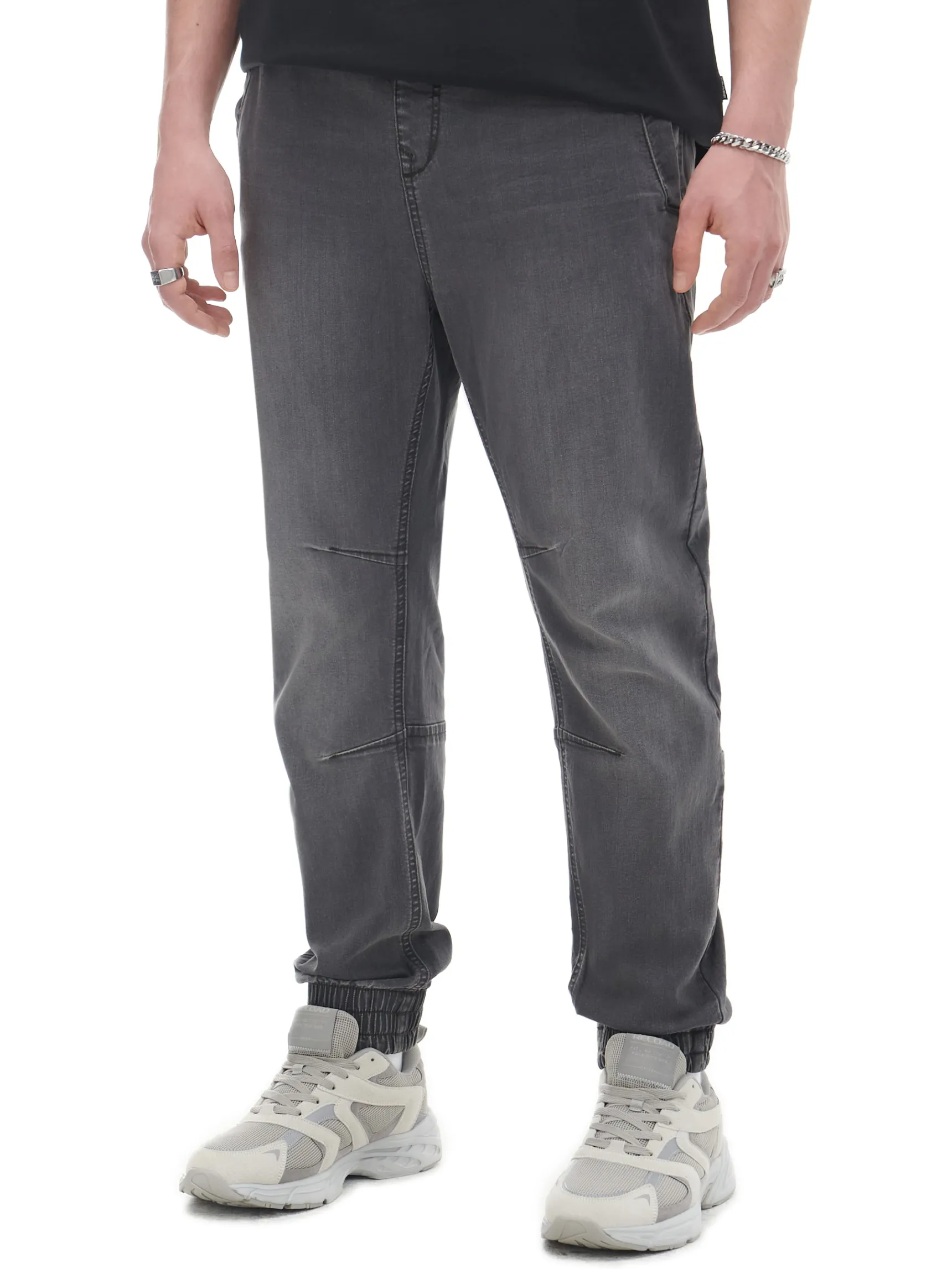 New Cropp Szare jeansowe joggery chino szary