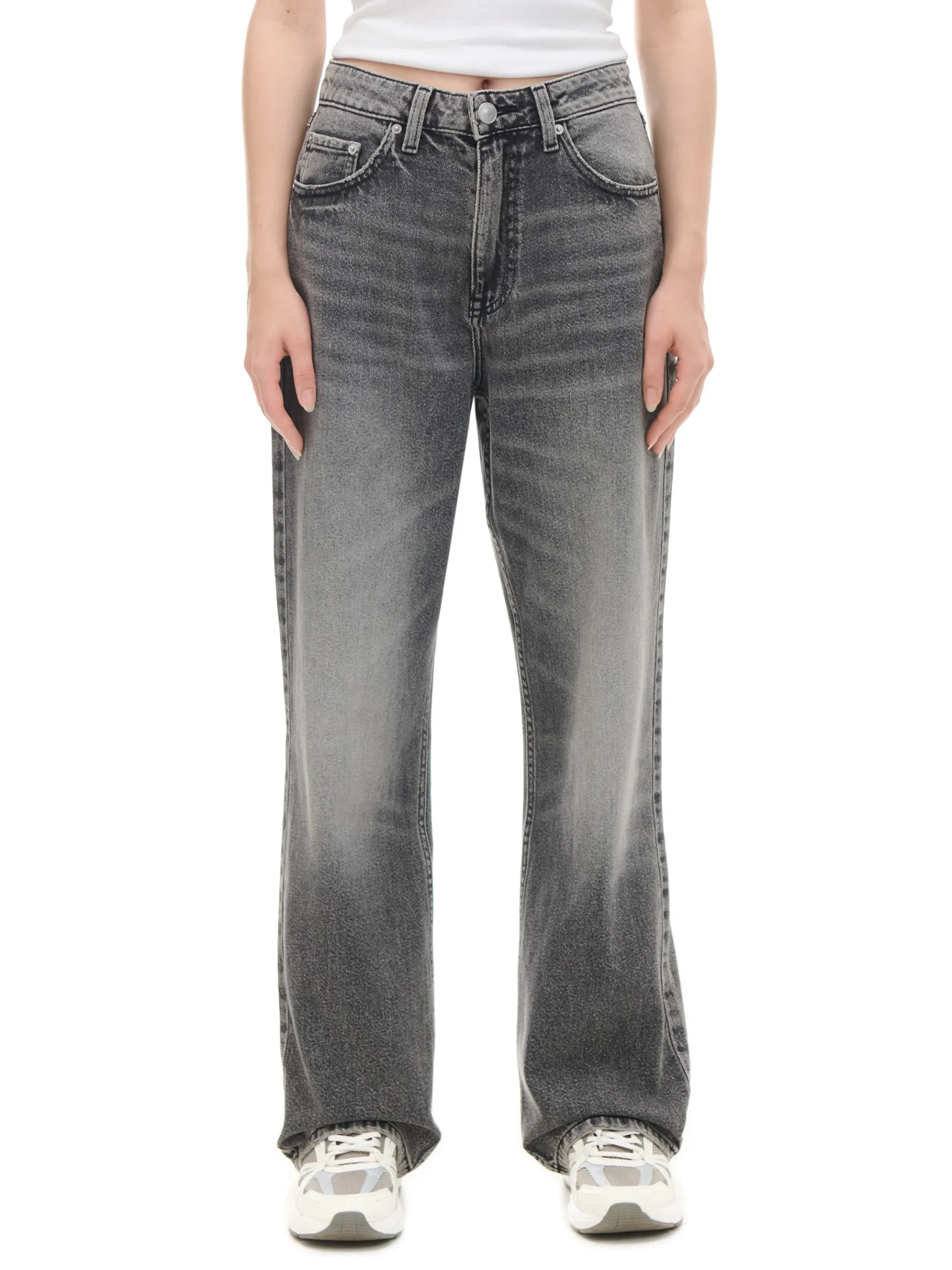 Hot Cropp Szare jeansy baggy szary