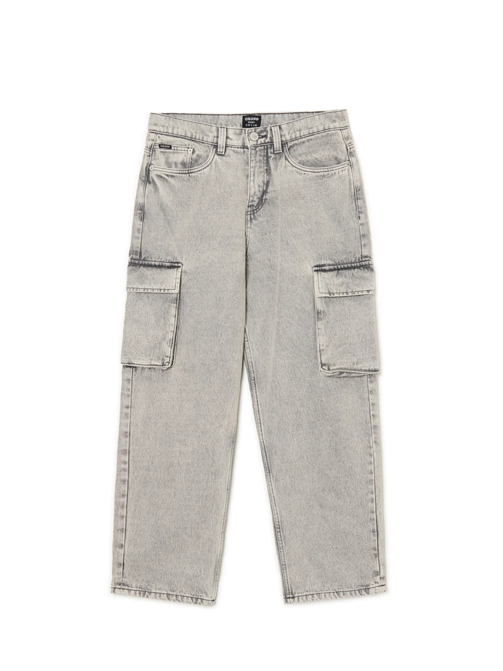 Online Cropp Szare jeansy baggy jasnyszary