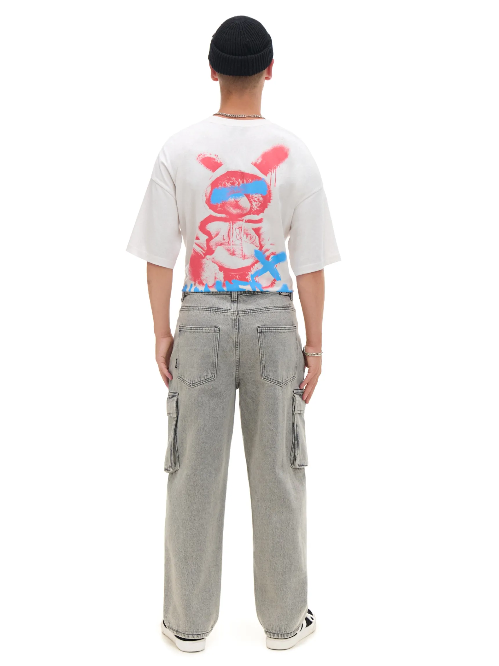 Online Cropp Szare jeansy baggy jasnyszary