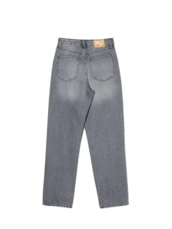 Discount Cropp Szare jeansy mom z wysokim stanem szary