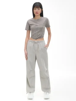 Online Cropp Szare jeansy parachute jasnyszary