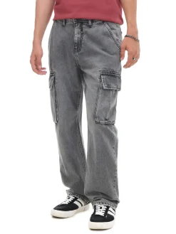 Fashion Cropp Szare jeansy relaxed szary
