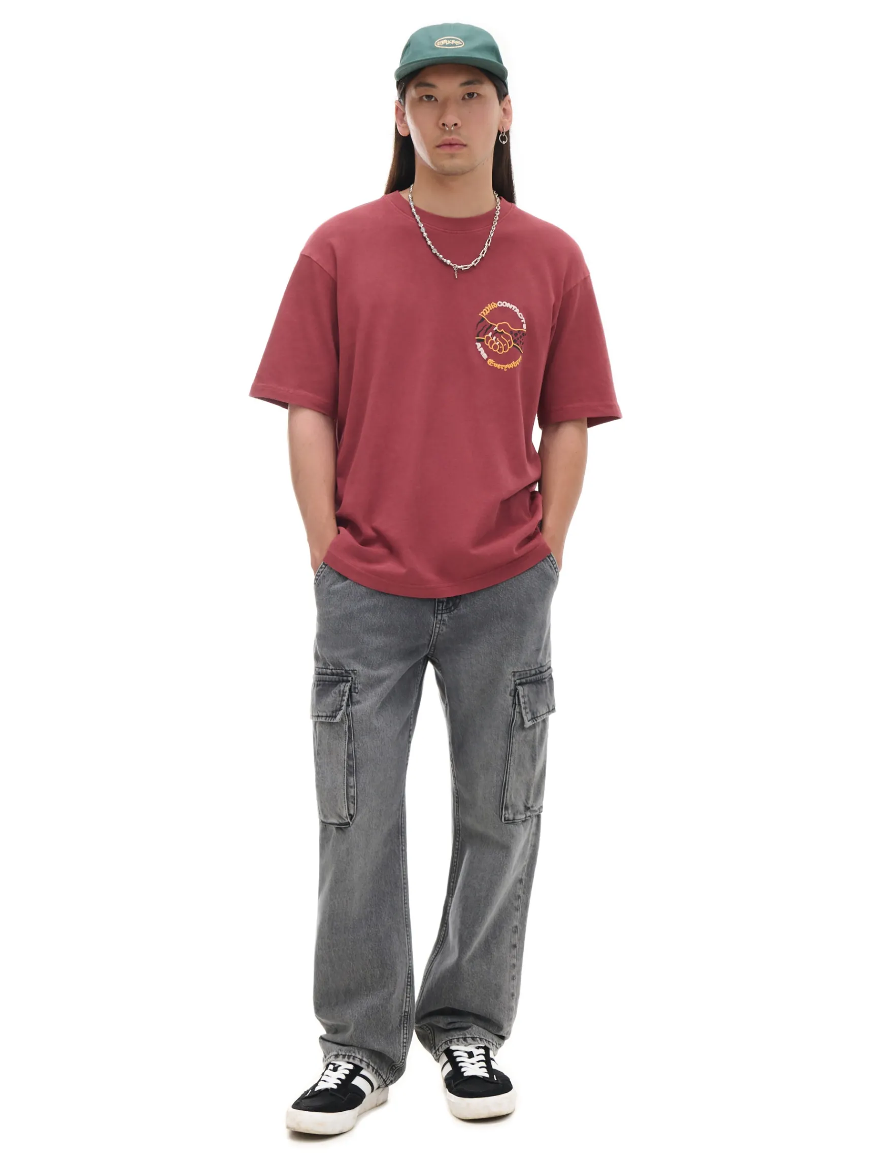 Fashion Cropp Szare jeansy relaxed szary