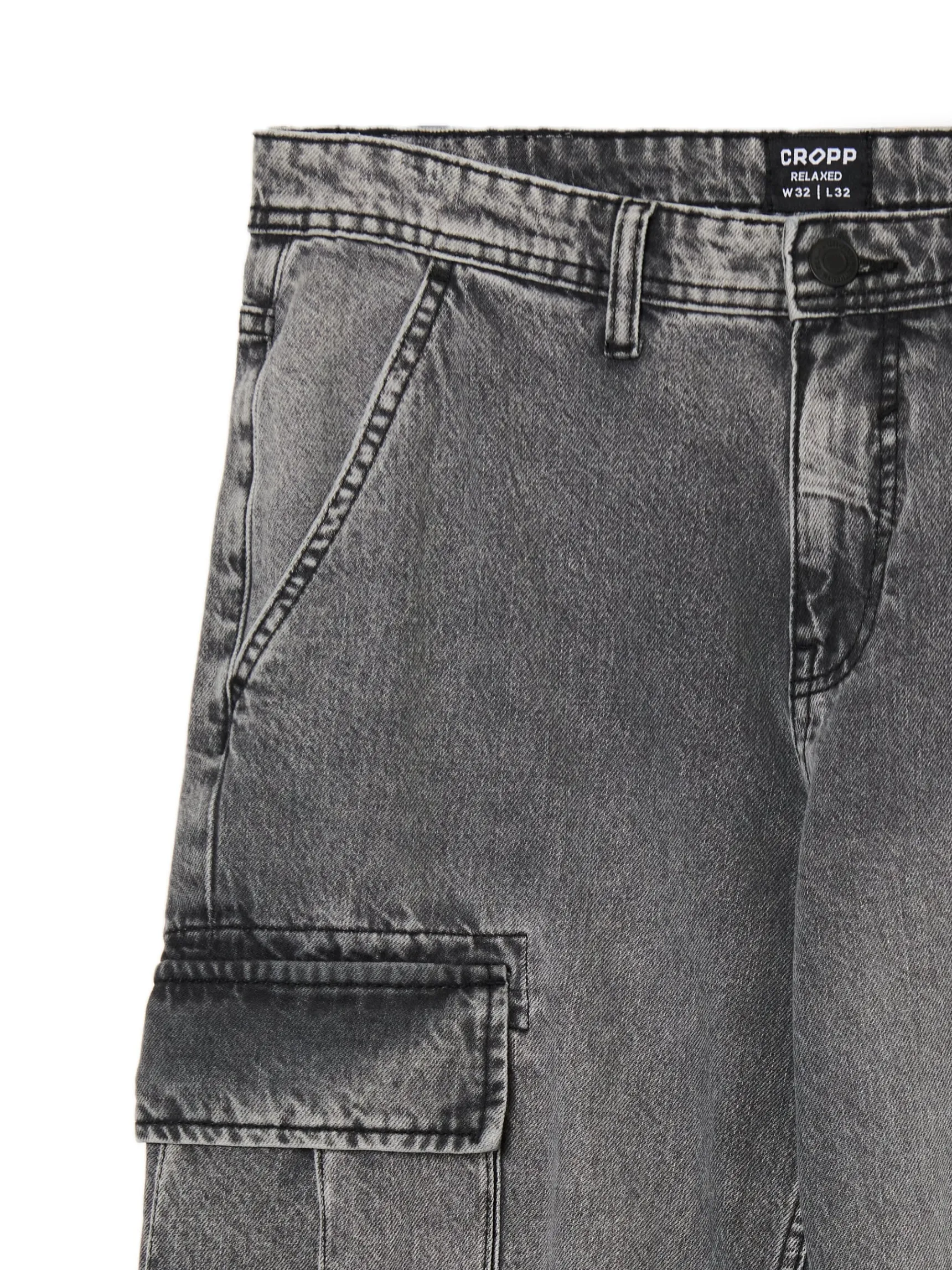 Fashion Cropp Szare jeansy relaxed szary