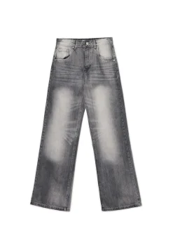 New Cropp Szare jeansy retro wide leg jasnyszary