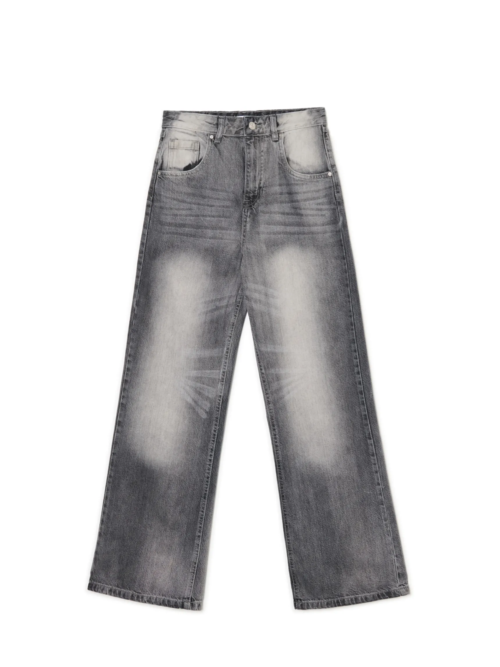 New Cropp Szare jeansy retro wide leg jasnyszary