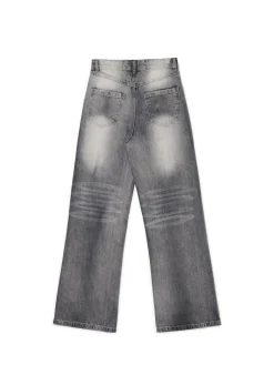 New Cropp Szare jeansy retro wide leg jasnyszary