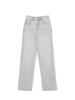 Clearance Cropp Szare jeansy straight z efektem sprania jasnyszary