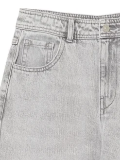 Clearance Cropp Szare jeansy straight z efektem sprania jasnyszary