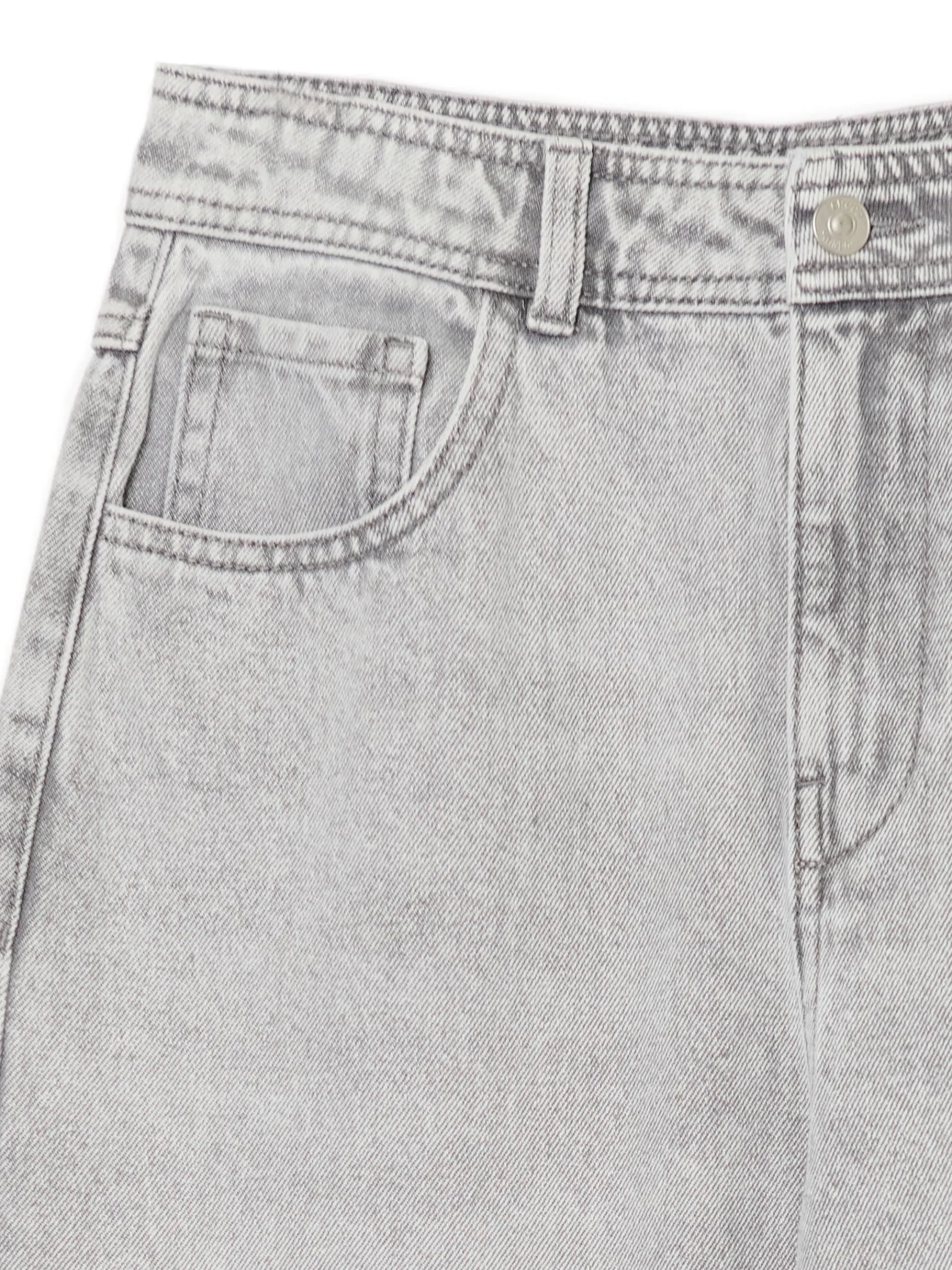 Clearance Cropp Szare jeansy straight z efektem sprania jasnyszary