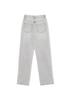 Clearance Cropp Szare jeansy straight z efektem sprania jasnyszary