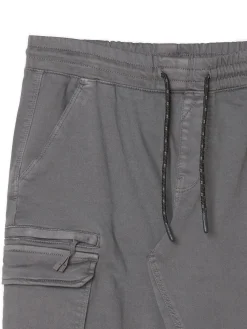 New Cropp Szare joggery basic z kieszeniami cargo jasnyszary