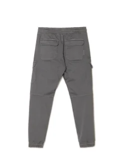 New Cropp Szare joggery basic z kieszeniami cargo jasnyszary