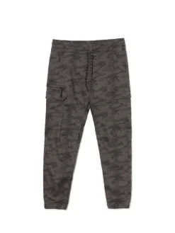 Online Cropp Szare joggery basic z kieszeniami cargo szary
