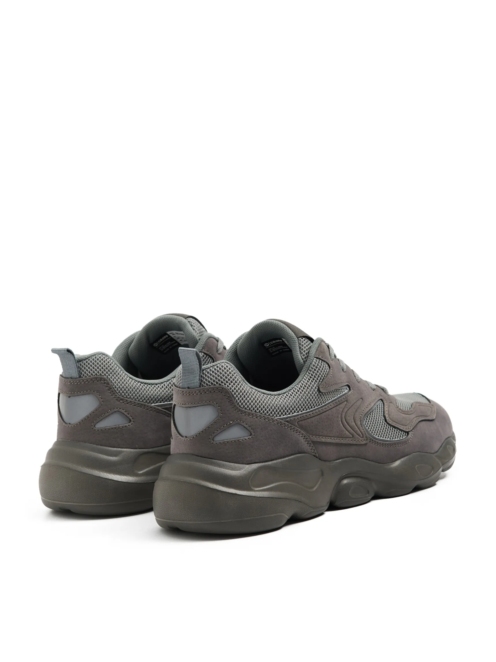 Clearance Cropp Szare sneakersy z odblaskowymi elementami szary
