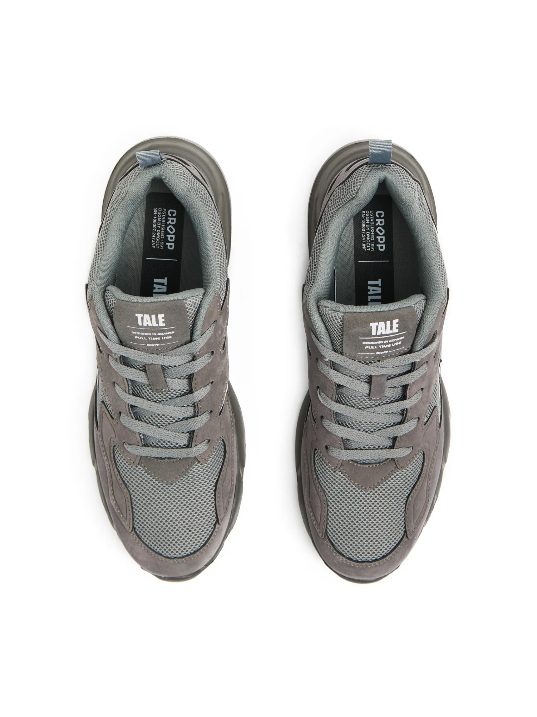 Clearance Cropp Szare sneakersy z odblaskowymi elementami szary