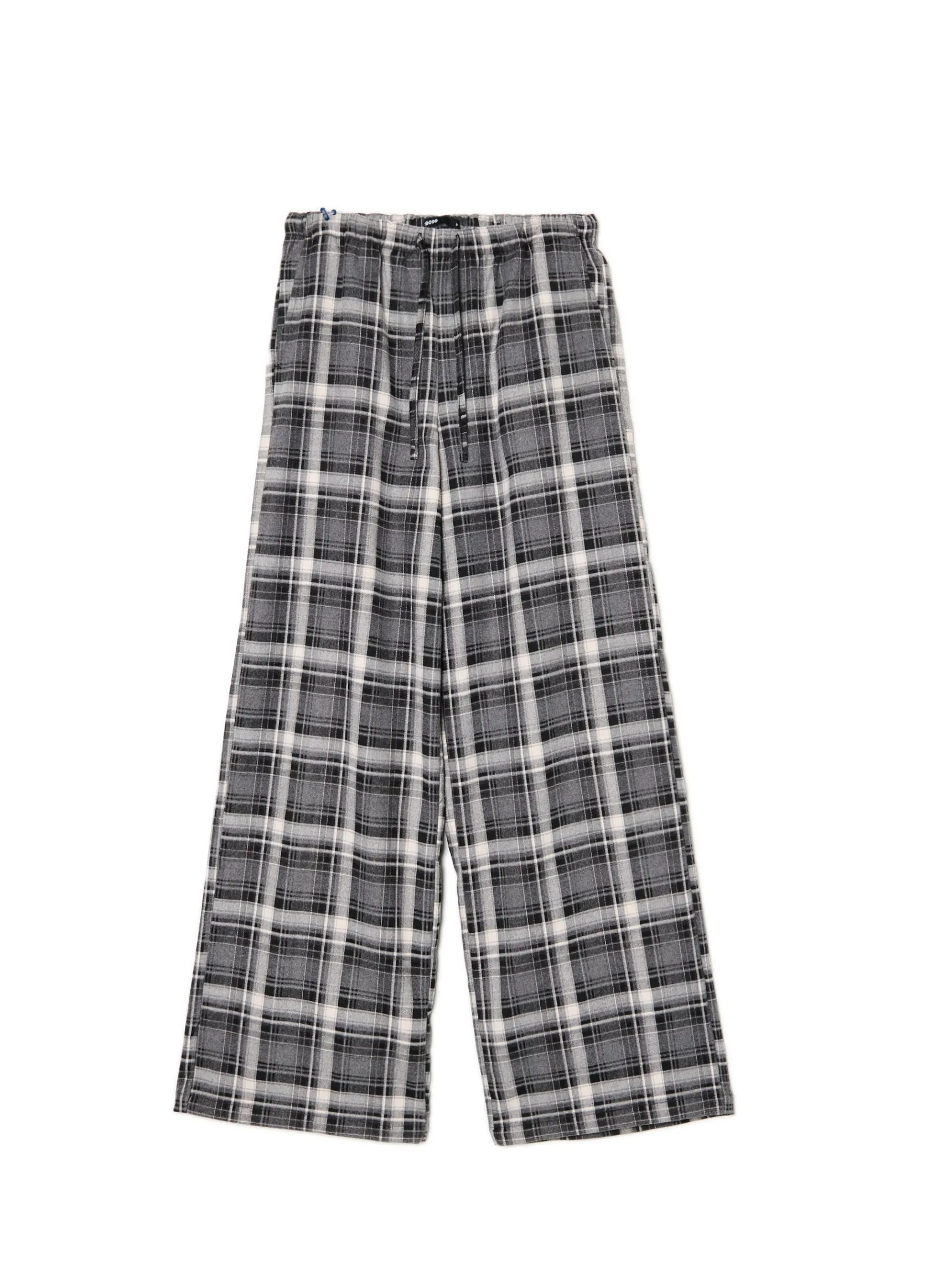 Fashion Cropp Szare spodnie baggy w kratę szary