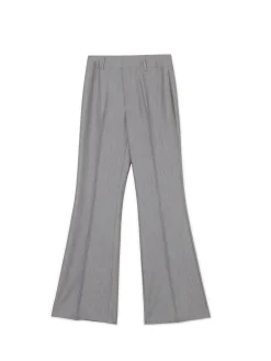 Clearance Cropp Szare spodnie flare w kant szary